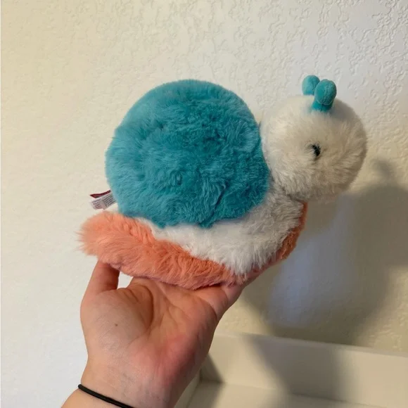 Douglas Syd Snail Plush Blue Pink Super Soft Stuffed Animal - Picture 3 of 6